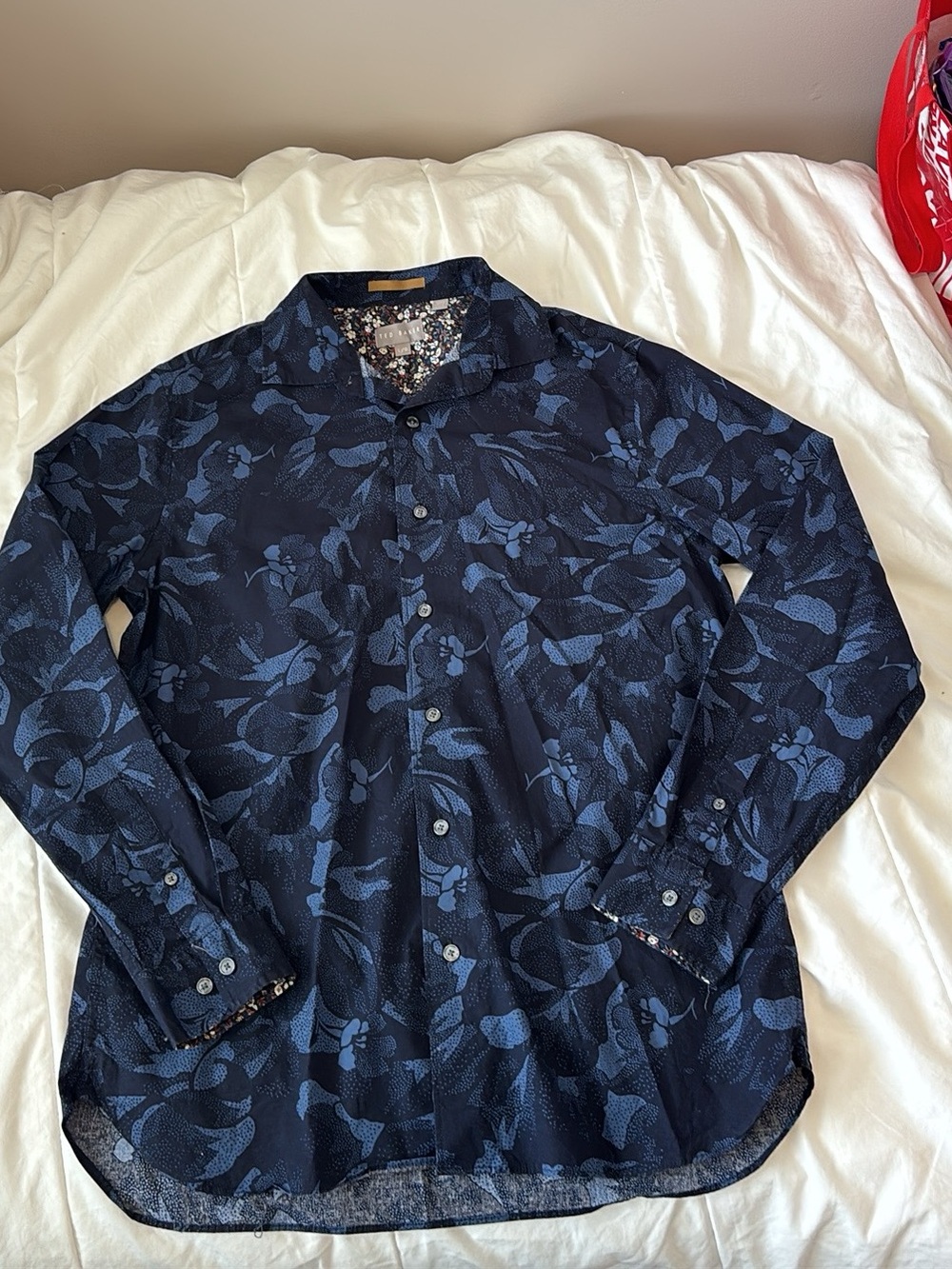 Ted baker Navy Floral Button-Up Shirt